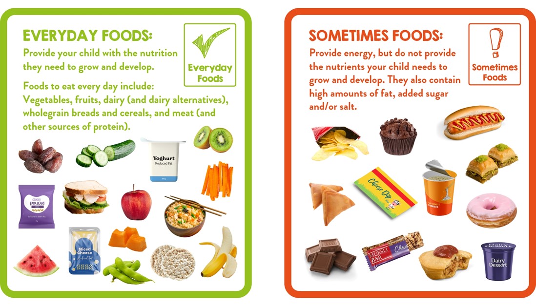 Everyday and sometimes foods infographic